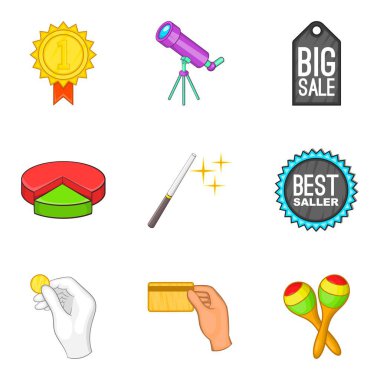 Stil Icons set reklam, çizgi film