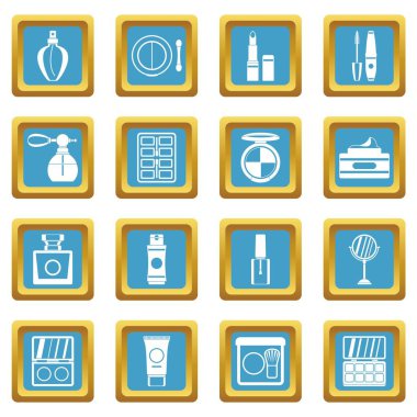 Kozmetik simgeler gök mavisi