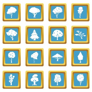 Ağaçlar simgeler gök mavisi