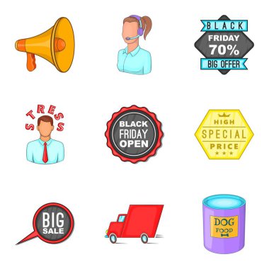 Yayıcı Icons set, karikatür tarzı