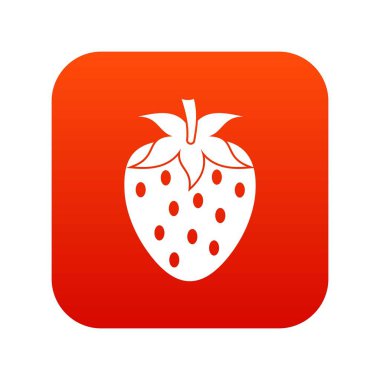 Bir çilek berry simgesi dijital kırmızı