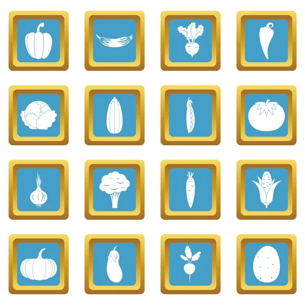 Zöldség ikonok azure — Stock Vector