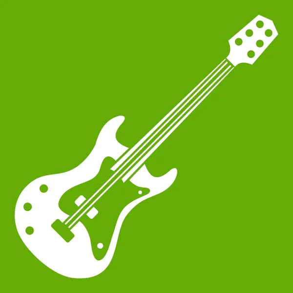 经典的电吉他图标绿色 — 图库矢量图片