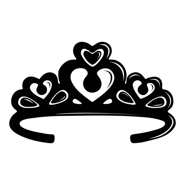 Tiara Korona ikona, prostym stylu czarny — Wektor stockowy