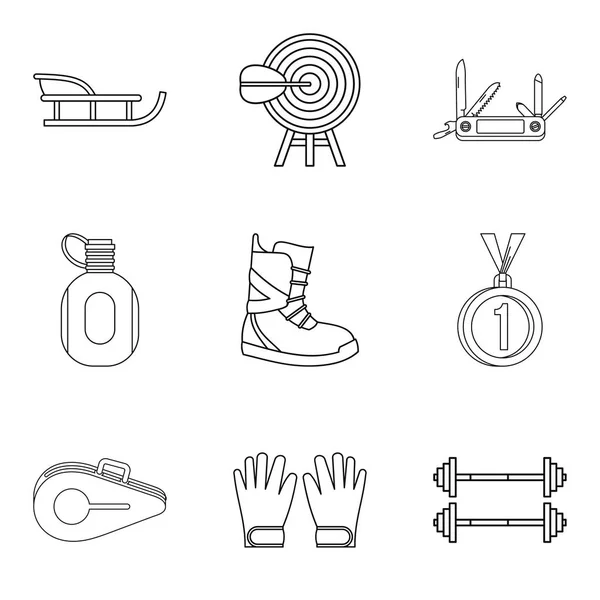 Conjunto de iconos de navaja, estilo de esquema — Vector de stock