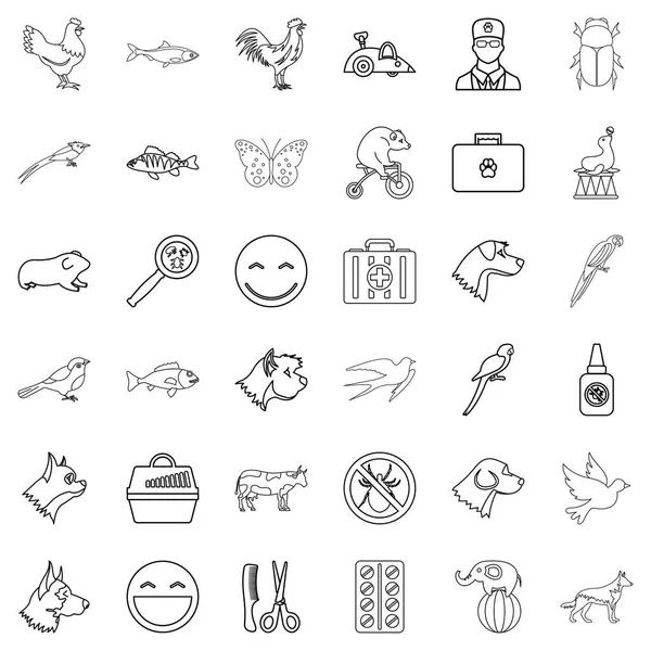 Papağan Icons set, anahat stili