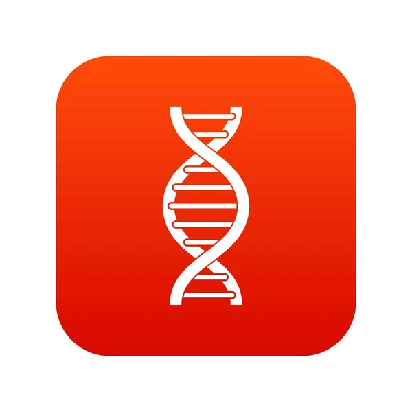 DNA spiral icon digital red — Stock Vector