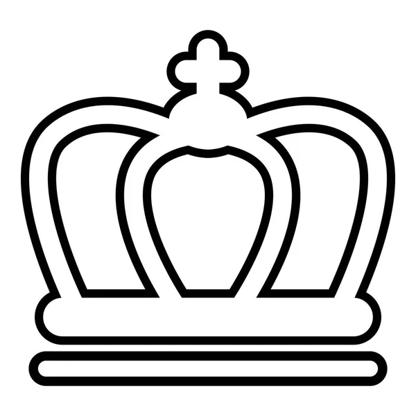 英国王冠アイコン、輪郭線のスタイル — ストックベクタ