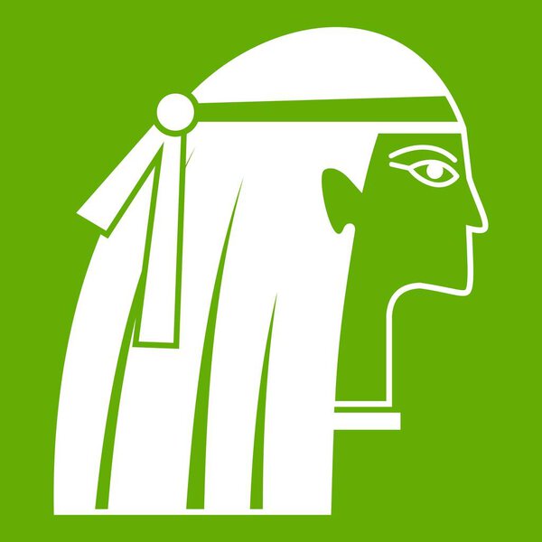 Egyptian girl icon green