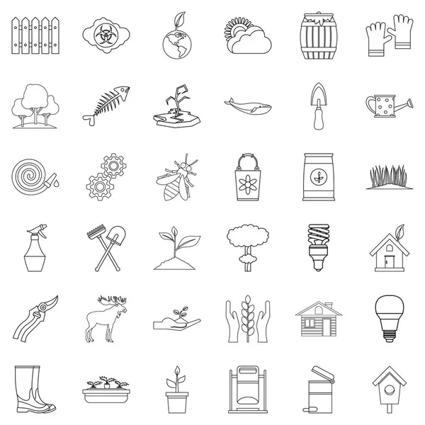 Bitki Icons set, anahat stili