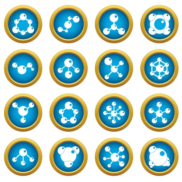 Molekül simgeleri mavi daire seti