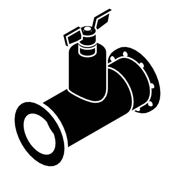 Icona del rubinetto del tubo, semplice stile nero — Vettoriale Stock
