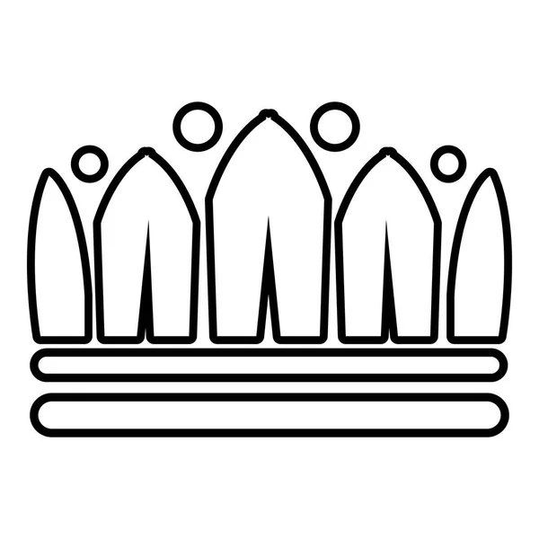 Sneeuw kroon pictogram, lijn Kaderstijl — Stockvector
