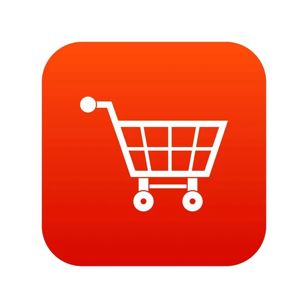 Shopping cart ikonen digital röd — Stock vektor