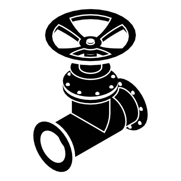 Icono de tubo de gas, estilo negro simple — Vector de stock