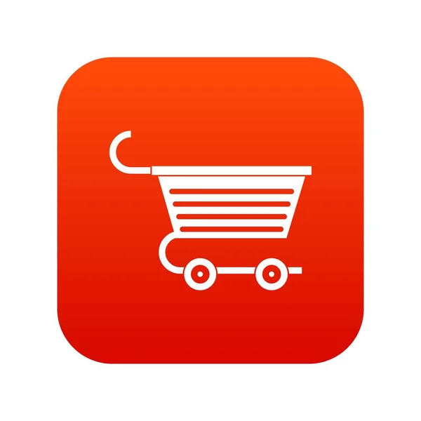 Einkaufswagen Symbol digital rot — Stockvektor