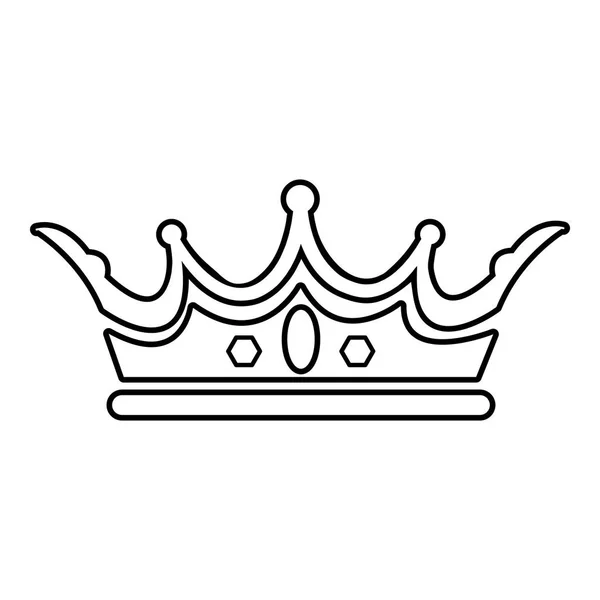 Princesse couronne icône, contour ligne style — Image vectorielle