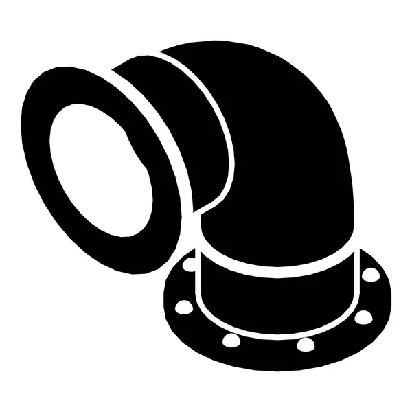 Půlkruhová potrubí ikona, jednoduché černé styl — Stockový vektor