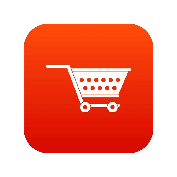 Leere Supermarkt Warenkorb Symbol digital rot — Stockvektor