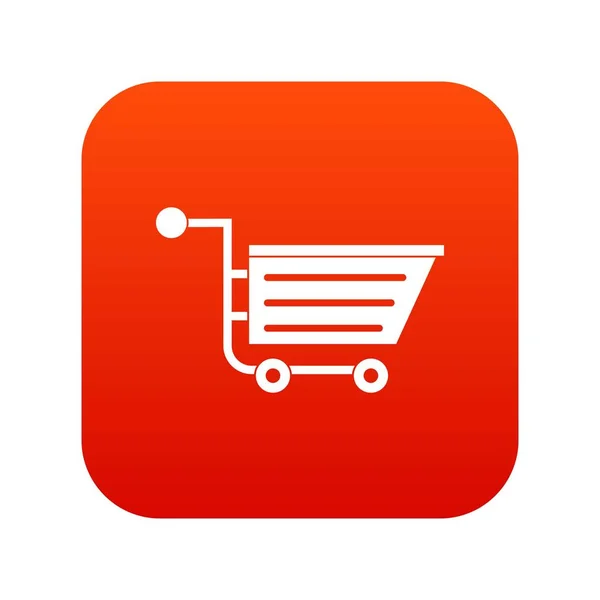 Verkoop shopping cart pictogram digitale rood — Stockvector