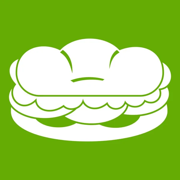 Burger ikonen grön — Stock vektor