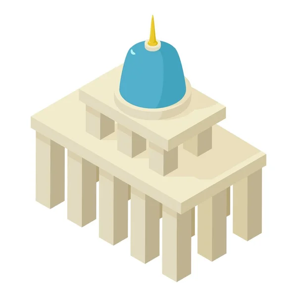 Ikone des Weißen Hauses, isometrischer 3D-Stil — Stockvektor