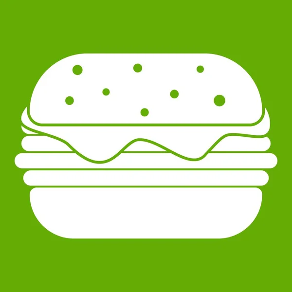 Hambúrguer ícone verde — Vetor de Stock