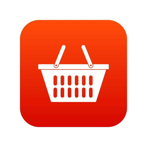 Plast shopping korg ikonen digital röd — Stock vektor