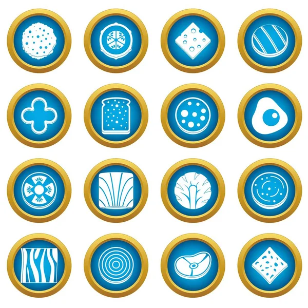 Dilim Mama madde simgeleri mavi daire seti