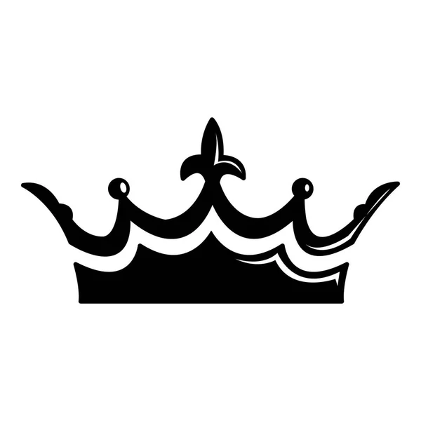 Középkori korona ikonra, egyszerű fekete stílus — Stock Vector