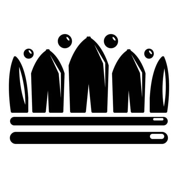 Schneekronen-Ikone, einfacher schwarzer Stil — Stockvektor