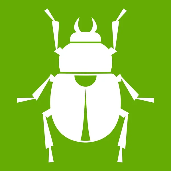 Scarab icon green — Stock Vector