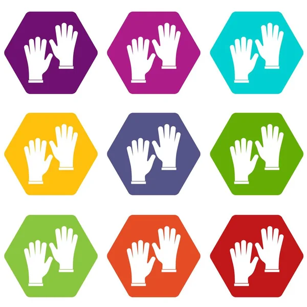 Renk altı yüzlü Medikal Ürünler Icon set