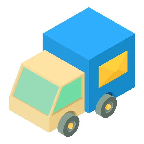 Posta kamyonu simgesi, izometrik 3d stil — Stok Vektör
