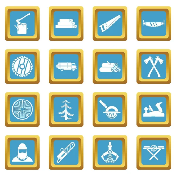 Ahşap sanayi simgeleri gök mavisi