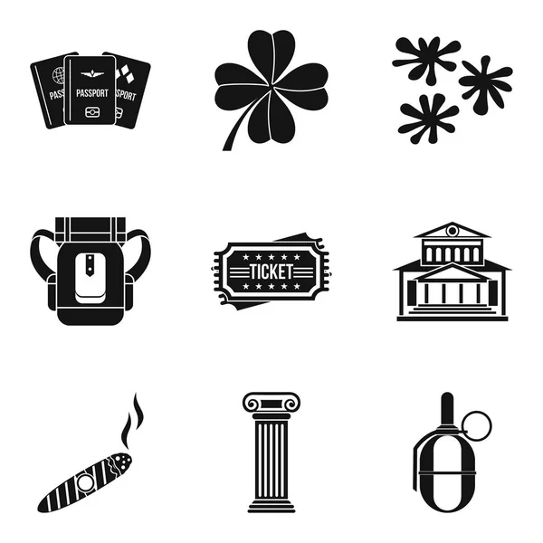 Juego de iconos de casa de juego, estilo simple — Vector de stock