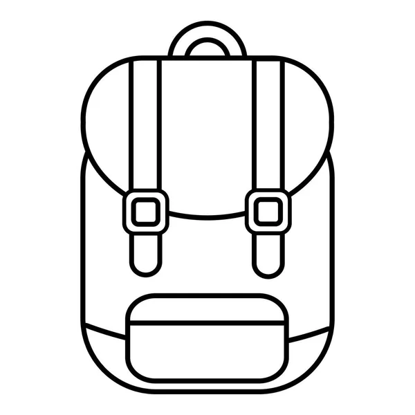Sırt çantası simgesini, anahat çizgi stili — Stok Vektör