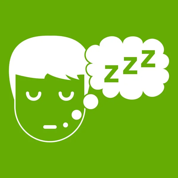 Boy head with speech bubble icon green — Stock Vector