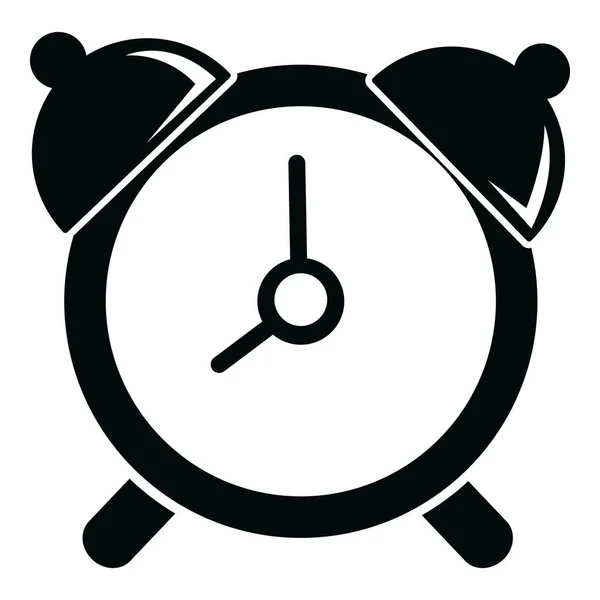 Alarm clock icon, simple black style — Stock Vector