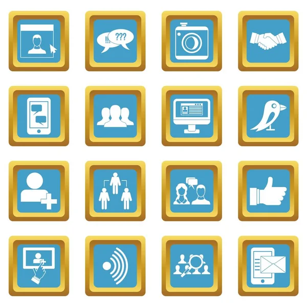 Sosyal ağ simgeleri gök mavisi