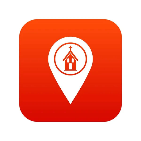 Harita göstergesi ile kilise kutsal kişilerin resmi dijital kırmızı — Stok Vektör