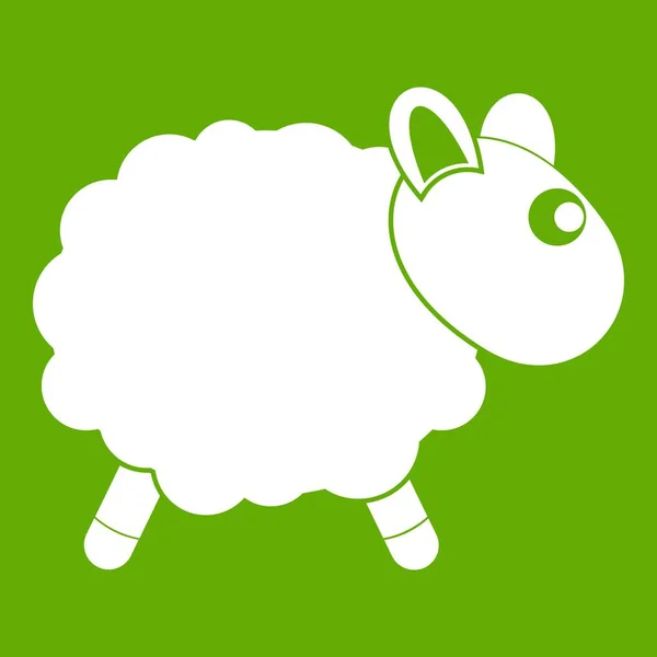 Πρόβατα εικονίδιο πράσινο — Διανυσματικό Αρχείο