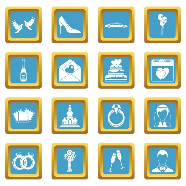 Düğün simgeler gök mavisi