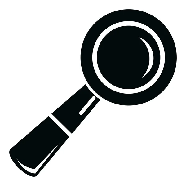 Icono de lupa de la escuela, estilo negro simple — Vector de stock