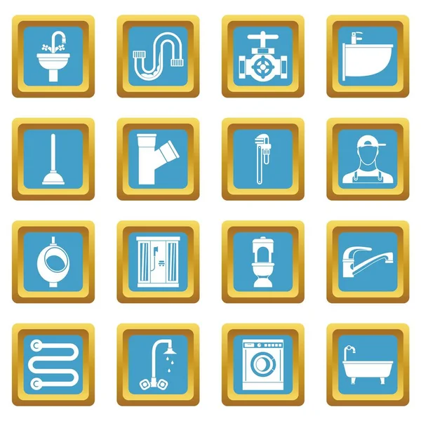 Sıhhi tesisat simgeler gök mavisi