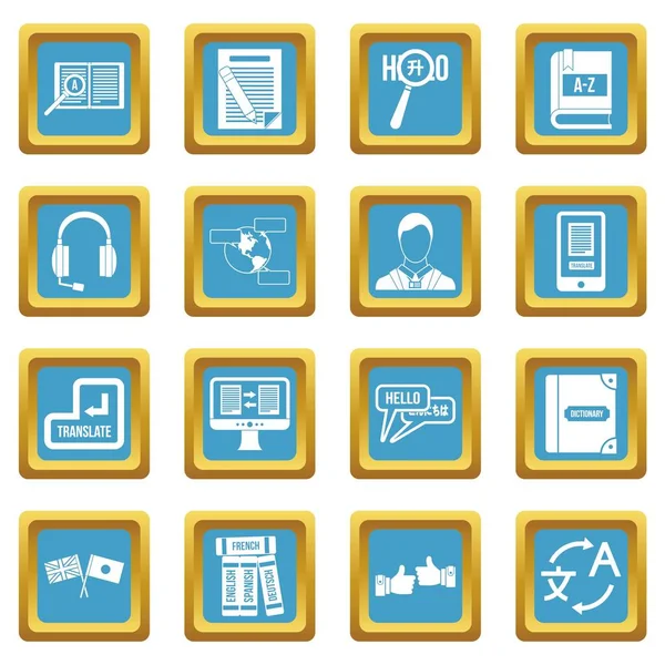 Öğrenme yabancı dil simgeleri gök mavisi