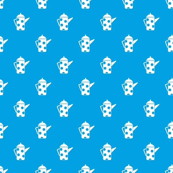 Retro kahve su ısıtıcısı desen kesintisiz mavi