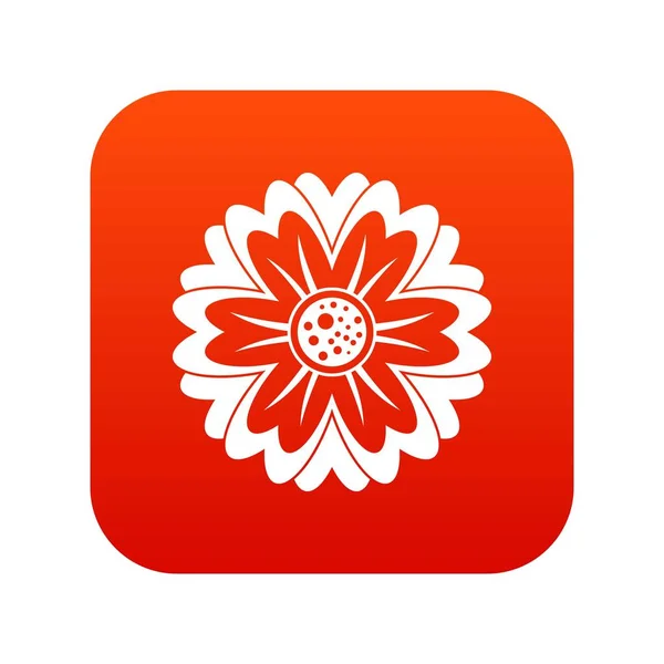 Icône fleur numérique rouge — Image vectorielle