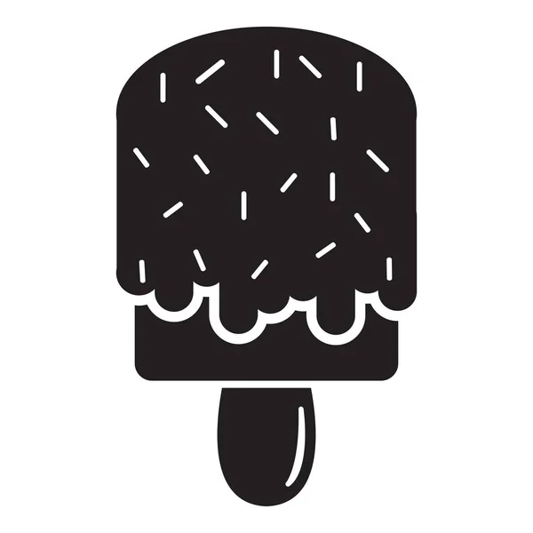 Glaze ice cream icon, simple black style — Stock Vector