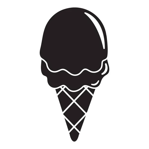 Ícone de sorvete de morango, estilo preto simples — Vetor de Stock